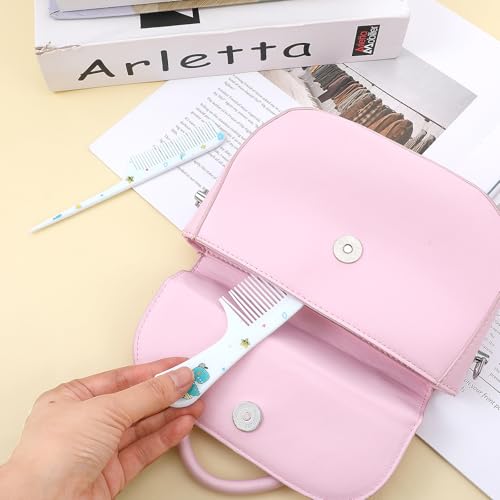 Styquenzer Cute Hair Comb Set 2 Pcs Mini Rat-Tail and Fine-Tooth Combs