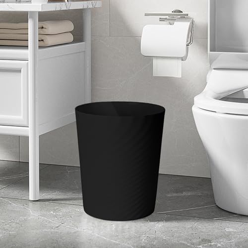 TEIUKAX 1.8 Gallon Small Black Trash Can for Bathroom Kitchen Office
