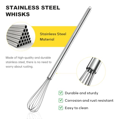 NileHome Mini Stainless Steel Whisk Set - 5 & 7 Inch Kitchen Whisks