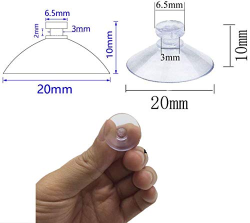 20mm Clear Mini Suction Cups for Glass - 100 Pcs, Premium PVC