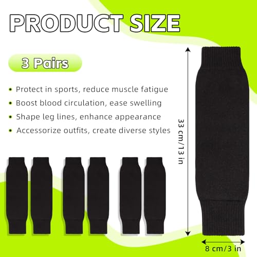 3 Pairs Kid Soccer Sleeves, Calf Compression Sleeve,Sports Shin Guard Sleeves for Youth Boys Girls Rugby Baseball Football Softball