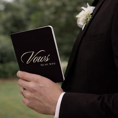 Elegant His and Hers Wedding Vow Books with Gold Foil - 24 Lined Pages, 5.5x4 Inches