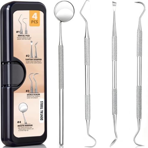 Azosowo Stainless Steel Dental Pick & Tartar Remover Tool Kit for Teeth