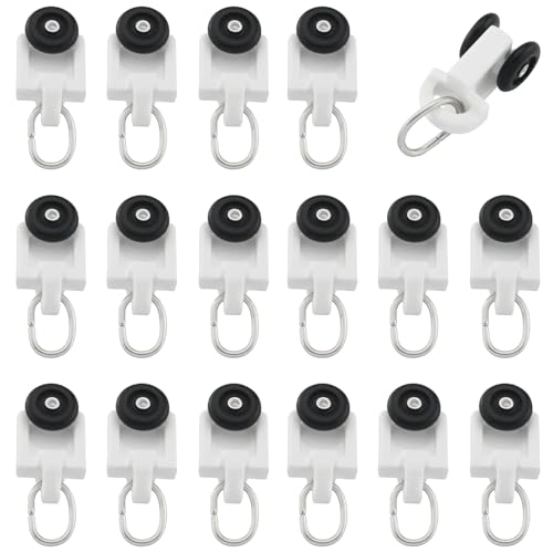 50PCS Black Curtain Roller Hooks - Durable Glider Track Hooks