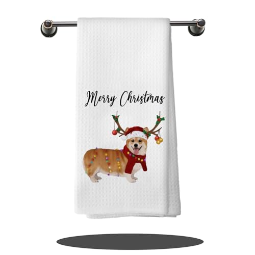 Funny Christmas Corgi Kitchen Towels - 24x16 Inch Tea Towels