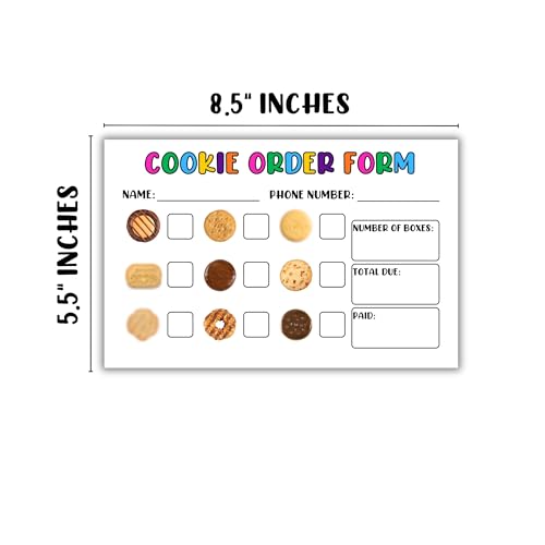 Scout Cookie Order Forms 50 Pack 5.5 x 8.5 Inch Paper Supplies