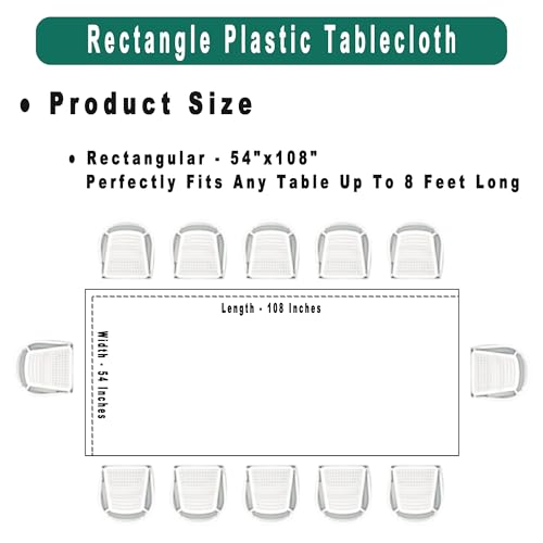 White Plastic Tablecloths 2 Pack - 54 x 108 Inch Disposable Covers for Events