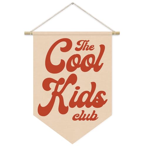 Cool Kids Club Wall Hanging Banner - Retro Nursery Decor 15x11