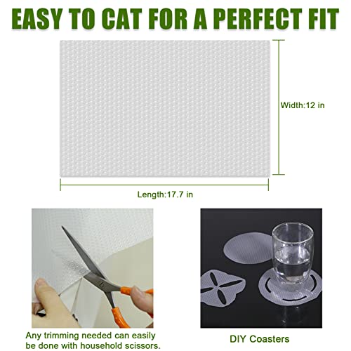 Cyrico Refrigerator Liners, 12" x 17.7" Washable Fridge Mats - 7 Pack Clear