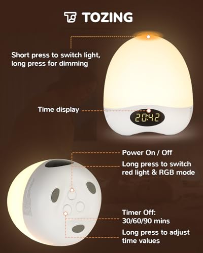 Portable Rechargeable Egg Night Light for Nursery - RGB Touch Control