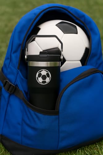 HahaHome Soccer Water Bottle - 20oz Stainless Steel Insulated Tumbler