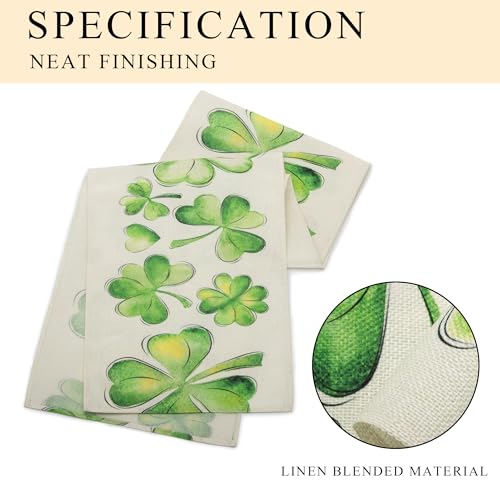 St. Patrick's Day Shamrock Table Runner, 13x72 Inch for Indoor/Outdoor Use