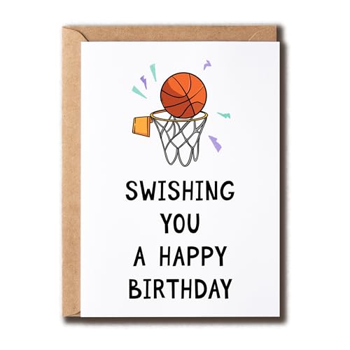 Basketball Birthday Card - Punny Card for Him - 5x7 inches