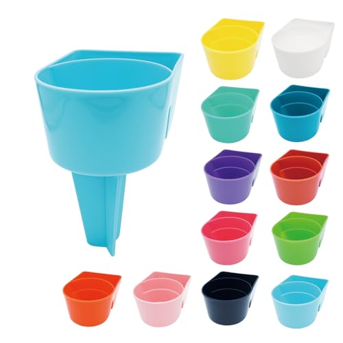 YISARSH Beach Cup Holder Set - Large Capacity, Blue, Pack of 2