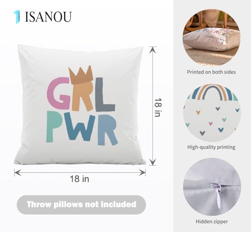 Though She Be But Little She Is Fierce Throw Pillow Covers, 18x18 Set of 4