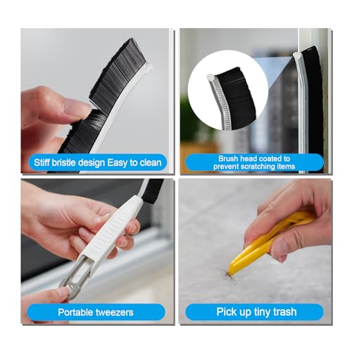 2-Pack Stiff Nylon Crevice Cleaning Brush Set for Home Use