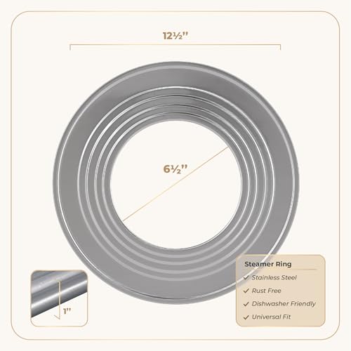 Prime Home Direct Stainless Steel Steamer Ring for Bamboo Baskets