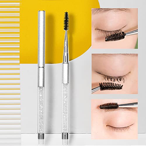 SKYPIA Mascara Brush and Eyelash Comb with Cap White