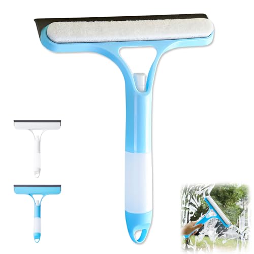 EuftEale Blue 3-in-1 Window Cleaning Squeegee with Spray - All-Purpose Glass & Surface Cleaner Tool
