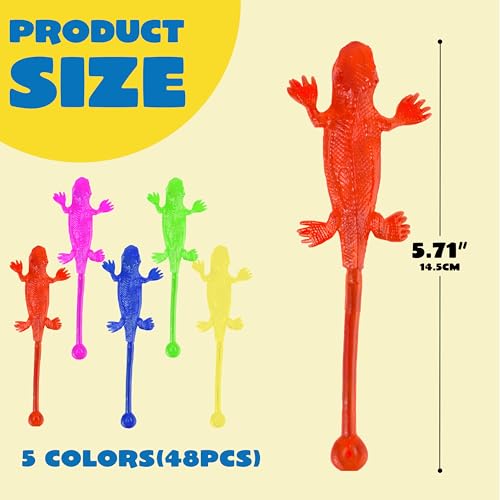 JOYIN 48 Pcs Sticky Lizards Party Favors for Kids