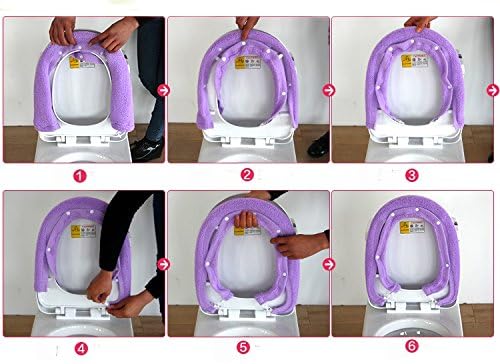 Warmtree Plush Soft Thick Toilet Seat Cover - Purple Washable Pad