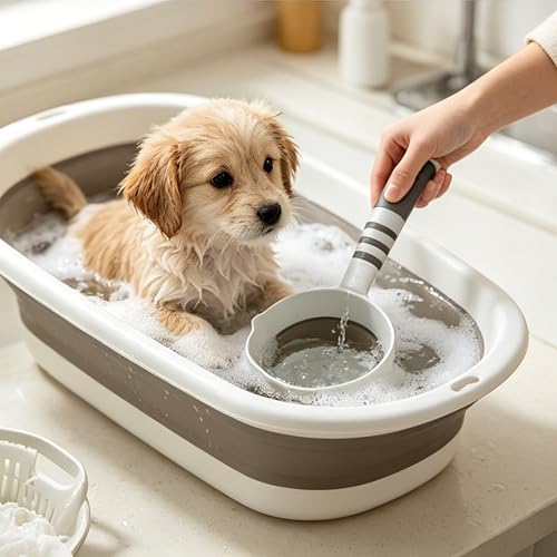 AlvoroElvara Folding Plastic Water Dipper - Multi-Purpose Kitchen Ladle