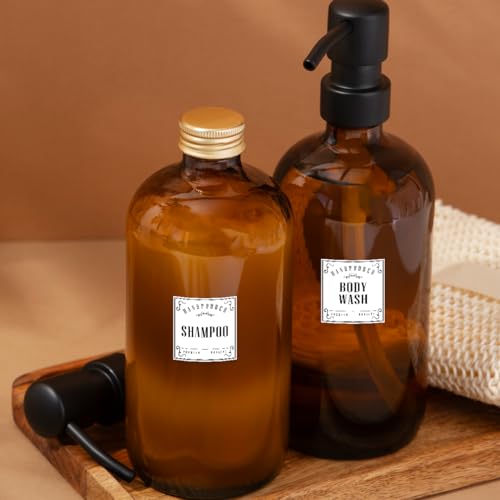 Vintage Apothecary Bathroom Bottle Labels - 18 Waterproof Stickers