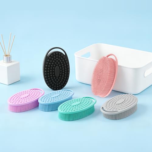 Silicone Body Scrubber 2-Pack, Exfoliating Soft Loofah Shower Brush