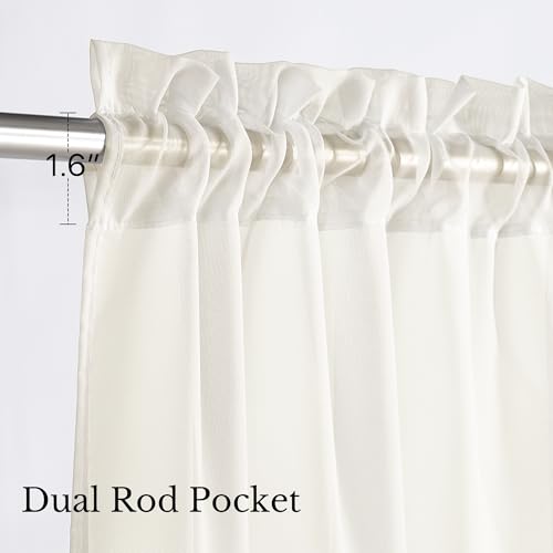 NICETOWN Light Filtering Sheer Curtains, 2 Panels, W42xL63