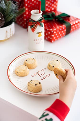 Rustic Santa Cookies for Santa Plate and Milk Jug Set - Christmas Treats