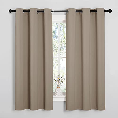 NICETOWN Taupe Blackout Curtains - 42" x 63" Noise Reducing Panels