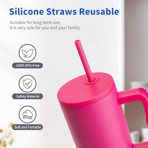 Reusable Silicone Straws for Stanley/Simple Modern 40 oz Tumblers - 12.2"