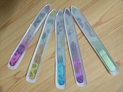 Glass Nail Files Set 5-Piece Professional Double-Sided Crystal Manicure Tools