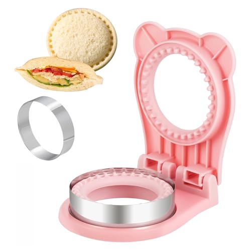 CHICHAUS 3.7-Inch Circle Sandwich Cutter and Sealer - Pink