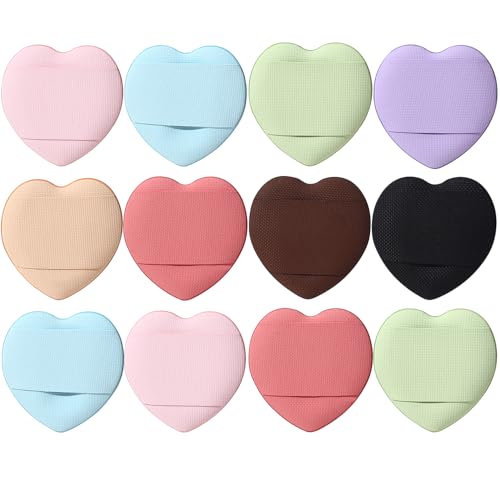 Borvynox Mini Finger Powder Puff 12 Pcs Heart Makeup Sponges