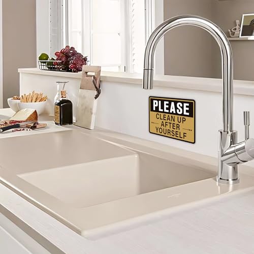 2PCS Clean Up 258 Self-Adhesive Bathroom & Kitchen Signs