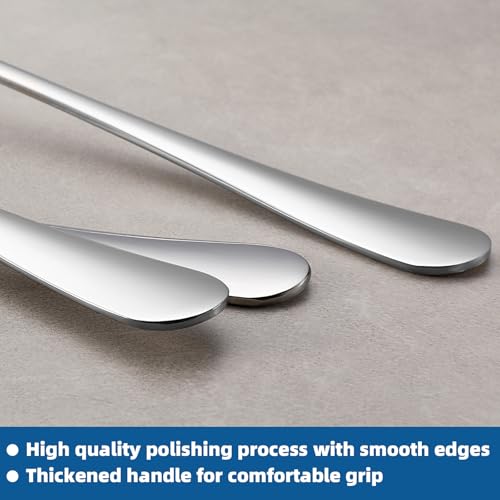 WISKEMA 12 Pcs Stainless Steel Teaspoons Set - Durable & Dishwasher Safe