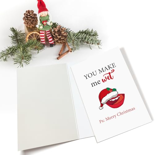 Goroar Naughty Dirty Christmas Card for Husband, Funny Holiday Card