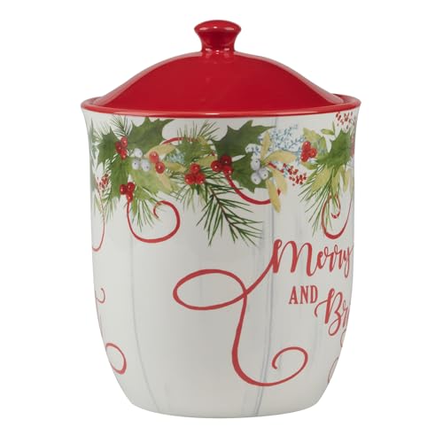 Certified International Winter Greens Biscuit Jar