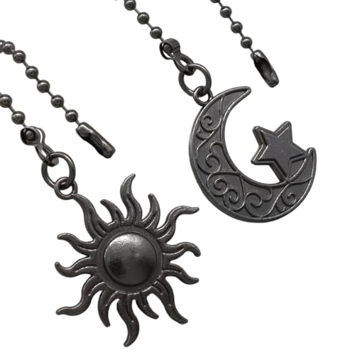 Bronze Sun and Moon Ceiling Fan Pull Chain Set, 2PCS