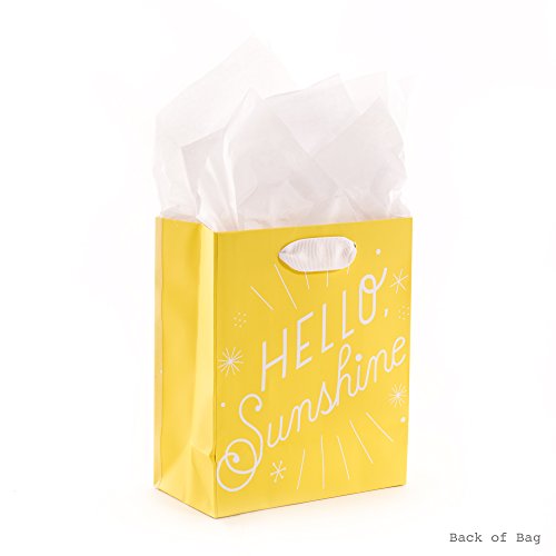 Hallmark Small Gift Bag, Hello Sunshine Yellow with Tissue Paper