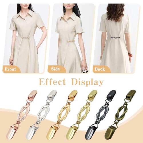 Frutain 6-Piece Vintage Dress and Cardigan Clips - Waist Cincher Set