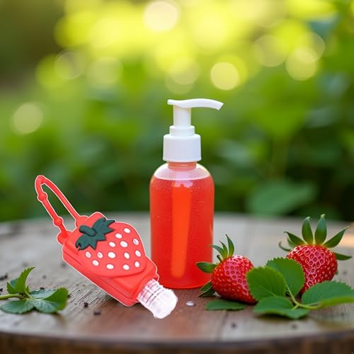 Strawberry Travel Bottle Refillable Container with Keychain