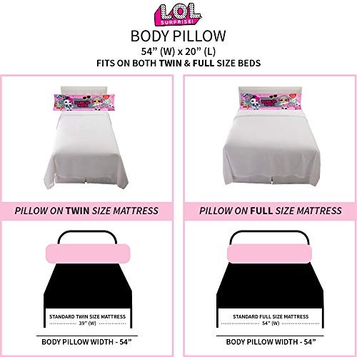 LOL Surprise Body Pillow Cover, 54 in x 20 in, Super Soft Microfiber