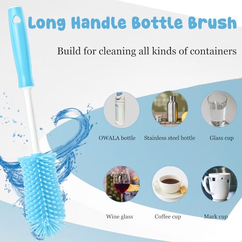 4 Pack Water Bottle Cleaning Kit Straw Cleaner Bottle Brush Cleaner for Owala FreeSip 24oz/32oz/40oz, Silicone Long Brush for Owala, Sport Bottles, Water Bottles, Coffee Mugs