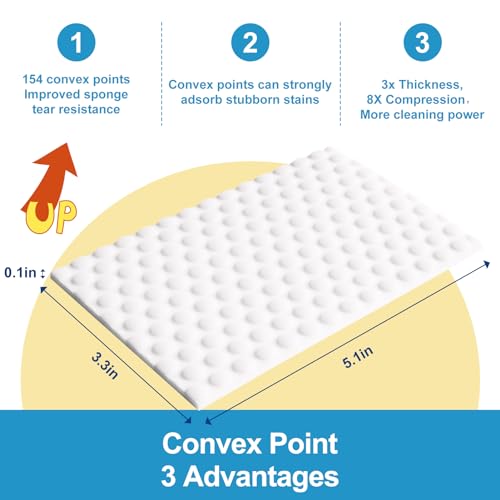 Zomum Magic Sponge Eraser Sheets, 52 PCS Convex Point Melamine Cleaning Wipes