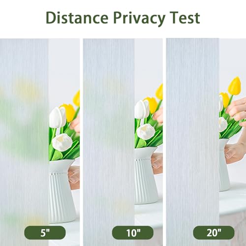 Deabevn Frosted Glass Window Privacy Film, Static Cling 17.5" x 78.7"