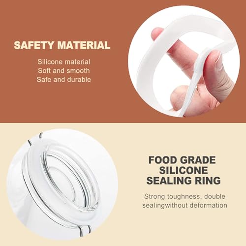 8 Pack White Silicone Jar Gaskets for Wide Mouth Glass Jars