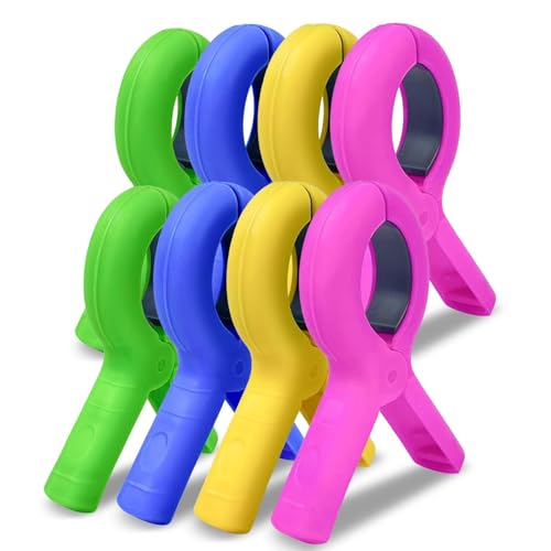 Heavy-Duty Beach Towel Clips - 8-Piece Set for Chairs & Lounges