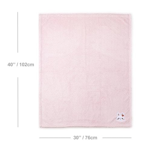 CREVENT 30x40 Fluffy Bunny Baby Blanket - Soft Pink Infant Bedding